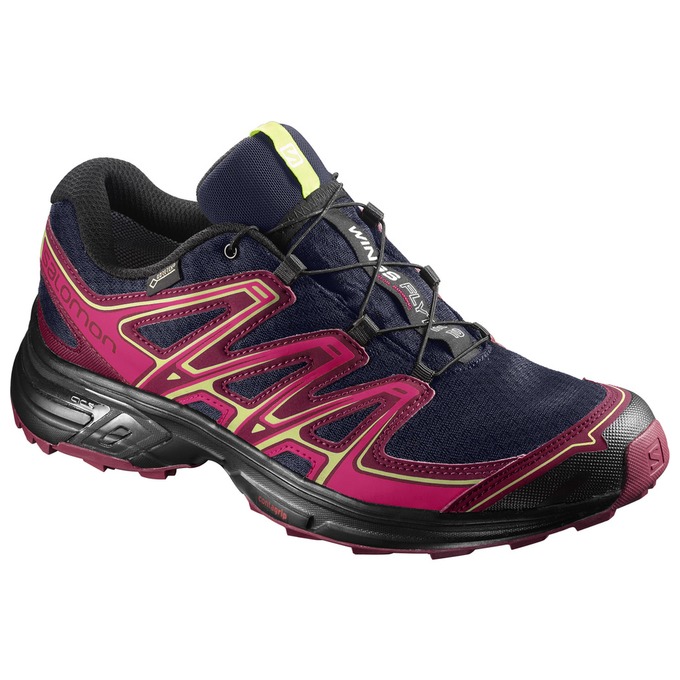 Salomon Israel WINGS FLYTE 2 GTX® W - Womens Trail Running Shoes - Pink/Navy (HXAQ-06543)